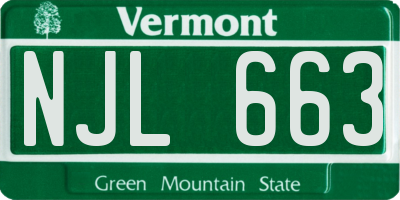 VT license plate NJL663