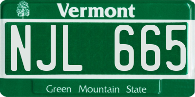 VT license plate NJL665