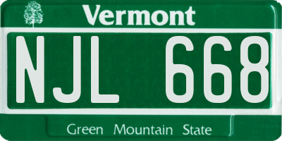 VT license plate NJL668