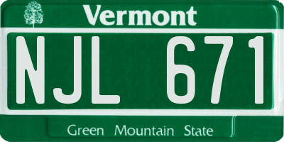 VT license plate NJL671