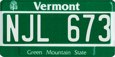 VT license plate NJL673