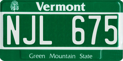 VT license plate NJL675