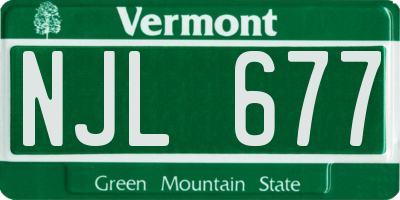 VT license plate NJL677