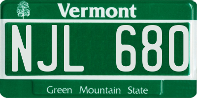 VT license plate NJL680