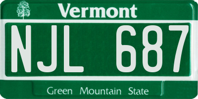 VT license plate NJL687