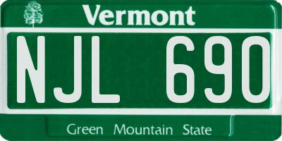 VT license plate NJL690