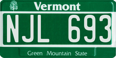 VT license plate NJL693