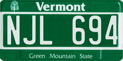 VT license plate NJL694