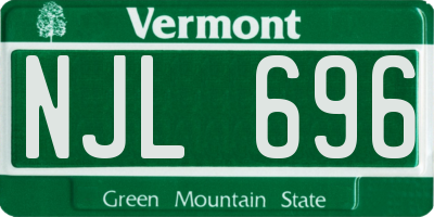 VT license plate NJL696