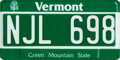 VT license plate NJL698