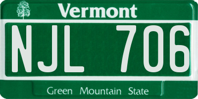 VT license plate NJL706