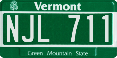 VT license plate NJL711