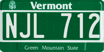 VT license plate NJL712