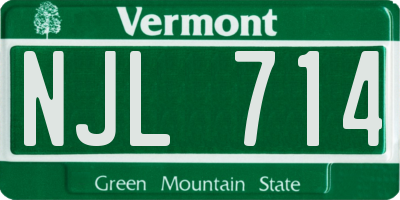 VT license plate NJL714