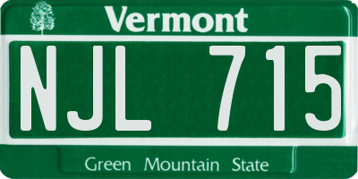 VT license plate NJL715