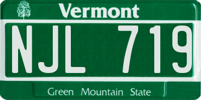 VT license plate NJL719