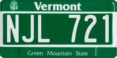 VT license plate NJL721