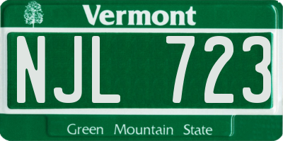 VT license plate NJL723