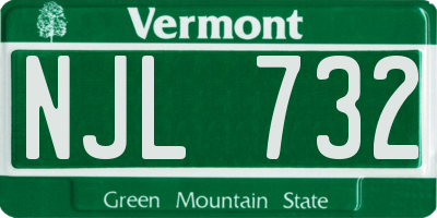 VT license plate NJL732