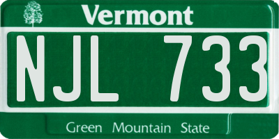 VT license plate NJL733