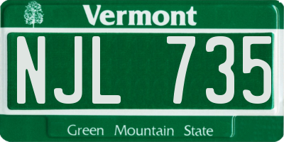 VT license plate NJL735