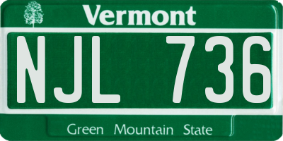 VT license plate NJL736