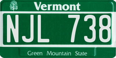 VT license plate NJL738
