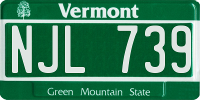 VT license plate NJL739