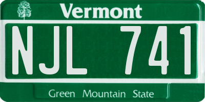 VT license plate NJL741
