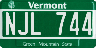 VT license plate NJL744