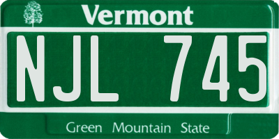 VT license plate NJL745