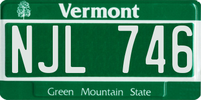 VT license plate NJL746