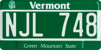 VT license plate NJL748