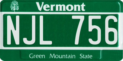 VT license plate NJL756
