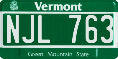 VT license plate NJL763
