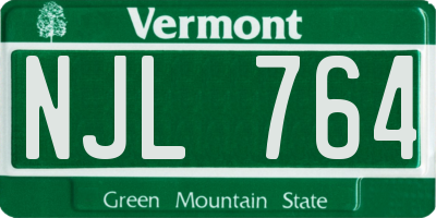 VT license plate NJL764