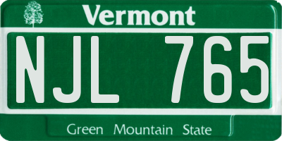 VT license plate NJL765