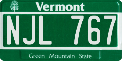 VT license plate NJL767