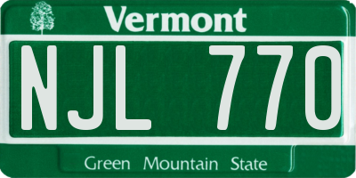 VT license plate NJL770