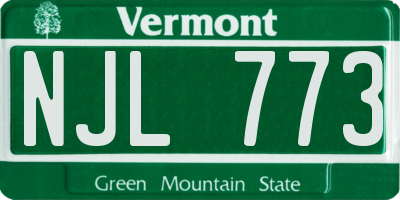 VT license plate NJL773