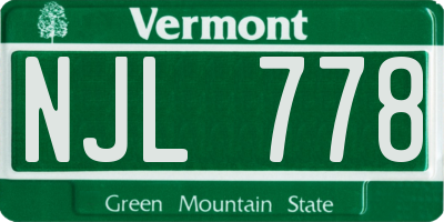 VT license plate NJL778
