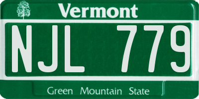 VT license plate NJL779