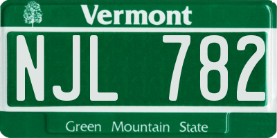 VT license plate NJL782
