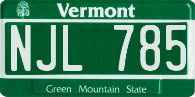 VT license plate NJL785