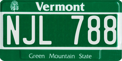 VT license plate NJL788