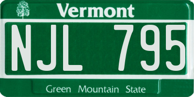 VT license plate NJL795