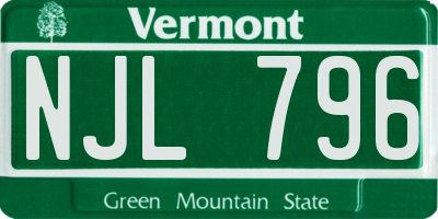VT license plate NJL796