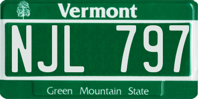 VT license plate NJL797