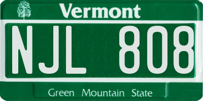VT license plate NJL808