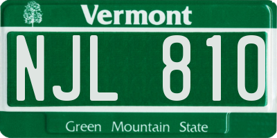 VT license plate NJL810